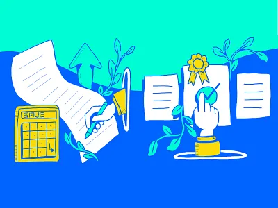 Paid Social Carousel pt. 2 art bank bold branding calculator colorful comic design drawing finance hand drawn illustration interest lender mortgage save save money saving service