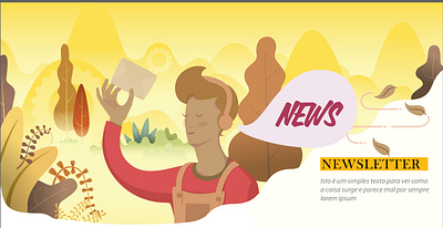 Newsletter banner illustration illustrator illustrators miguel angelus batista vector