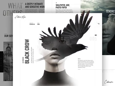 Antonio Mora concept portfolio art artwork black codename crow dark grid layout painting portfolio type typography ui uix webdesign