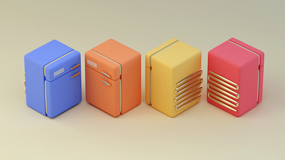 Fridges of colour art c4d c4dfordesigners colourful cute design render tutorial workshop