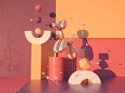 Cupid is out of ammo 3d 3d art 3d artist art artist artwork ballon calm card illustration illustration art illustrations illustrator pastel pastel color pastel colors valentinesday