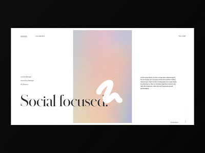 Concept of a Portfolio landing page art direction blur figma focus focused gradient grain interface photoshop social ui design web design website