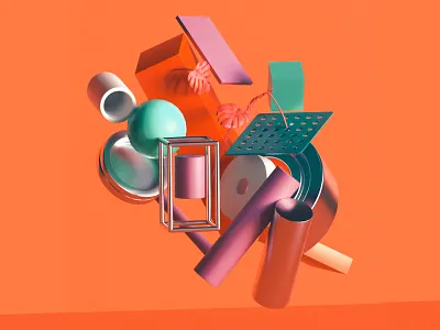 C4D 3d branding c4d c4d42 c4dart clean color design home illustration typography uiux