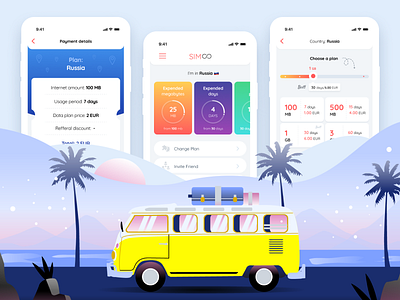 SIM8 - mobile app for E-SIM behance color designer illustration inspire interface mobile app ui ux web design website