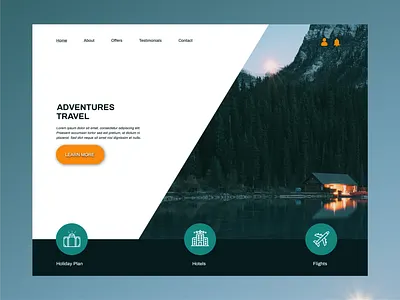 Travel Website Concept illustrator landing page ui minimal travel web design xd xd design