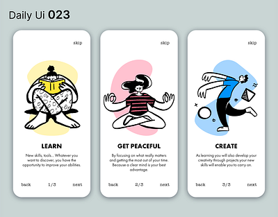 Daily Ui 023 - OnBoarding app colors daily ui dailyui design illustration light onboarding ui uidesign ux vector