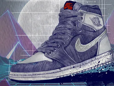 Jordan 1 branding designs drawing illustration illustrator nike painting photoshop sneaker streetwear watercolor