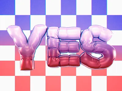 Yes 3d 3d typography cinema 4d typogaphy