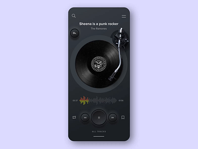 Vynil Player 🧐 animation concept design exploration interaction interface mobile ui neomorphism principle ui ux