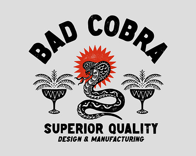 BAD COBRA artwork badge branding graphicdesign handrawn illustration oldschool vintage vintage badge vintage design vintage logo vintageart vintageinspiration