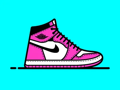Air Jordan 1 Miami Vice basketball design flat illustration illustrator jordans miami minimal nike sneaker vice