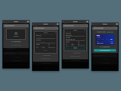 Checkout Form (Mobile) checkout dailyui dark mode mobile ui ux