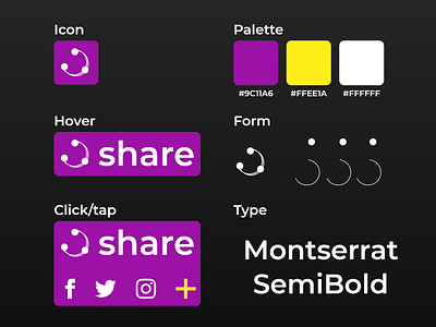 DailyUI #010 - Social Share branding colors colors palette colorscheme dailyui design font illustration logo palette share type typography ui ux web website