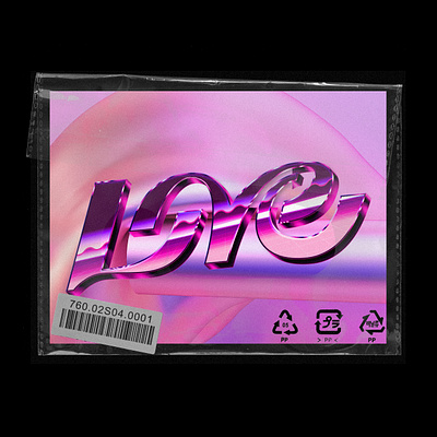 L O V E chrome effect letter lettering love lovers retro effect typography valentine valentines