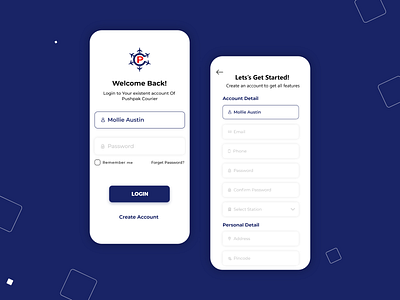 Login ui app branding courier app courier delivery application design inspiration login ui logo sign in ui uidesign user interface