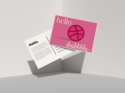 Hello Dribbble adobe photoshop branding card design cardstock digital art digital illustration dribbble dribbble invite dribbbleweeklywarmup dribble hello dribbble hellodribbble mockups paper art photoshop post cards postcard