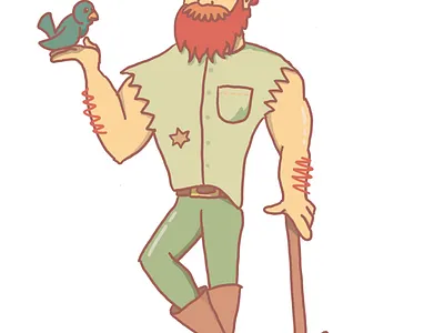 Lumberjack Lover axe bird character heart illustration love lumberjack procreate valentines