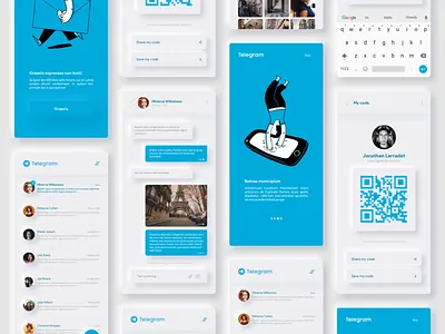 Telegram Redesign concept - Neumorphism app apple application chat design encrypted illustration message messaging mobile mockup neumorphic neumorphism smart telegram ui uidesign white