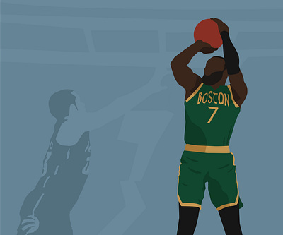 BOSTON CELTICS adobe art basketball basketball player branding celtics design digital art digital design draw drawing graphic graphic design illustration illustrator minimal nba vector web