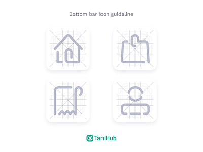 TaniHub Bottom Bar Icon Guideline android app guideline icon icon set ios logo modern simple ui design