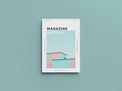 Top View Magazine Mockup branding free freebie magazine minimal mockup modern psd showcase