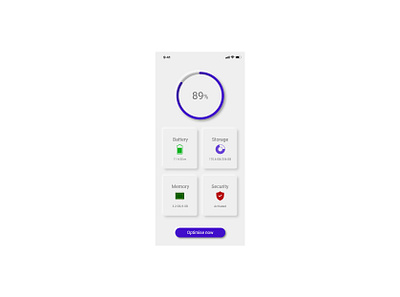 Neumorph / Skeuomorph Device manager (light mode) app battery design device manager light mode memory neumorphism trending ui ux