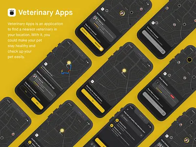 Veterinary App Concept - Dark Mode app dark mode design exploration interaction design mobile app mobile app design mobile design mobile ui ui ux