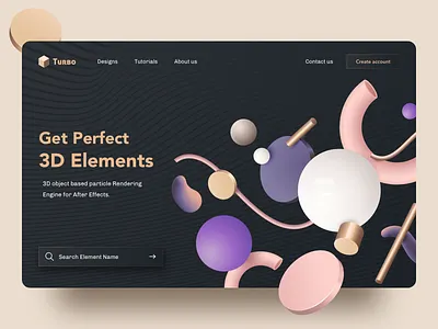 Turbo 3d art 3d element art cinema 4d color design exploration freebie hero home homepage illustration logo minimal texture ui uidesign ux vector website