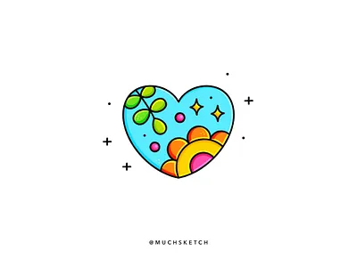 Happy heart 💖🌿🌼 14 feb 14 february dribbbleweeklywarmup february heart heart logo heartbeat hearts illustration illustrator lineart love procreate spring summer valentine valentine day valentines valentines day valentinesday