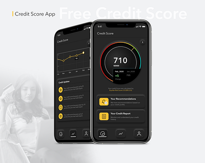 Credit Score App Design - Dark Mode - Neomorphism adobe xd banking banking app consumer credit card dark mode dark theme dark ui minimalist neomorphism ui