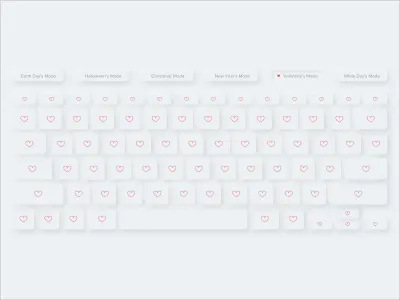 Valentine's Keyboard biznetgio dribbbleweeklywarmup heart keyboard love neumorphic neumorphism skeumorphic ui uidesign valentine valentinesday
