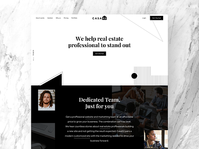 Casa branding clean dark design landing page simple ui ux