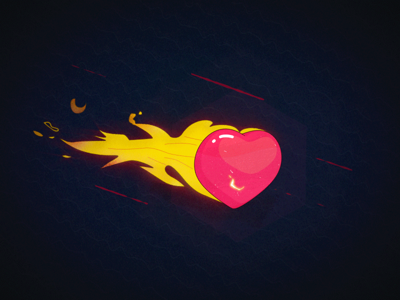 Flame Heart 2d fire flame flat gif heart loop love valentine valentine day valentinesday