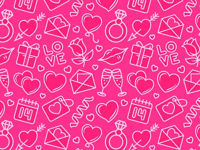 St. Valentine's Day 14 february arrow background card champagne design diamond gift heart icon illustration kiss love pattern print ring rose seamless st valentines vector