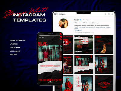 Instagram Templates "Stranger What?" brand branding concept design instagram instagram template media socialmedia templates web