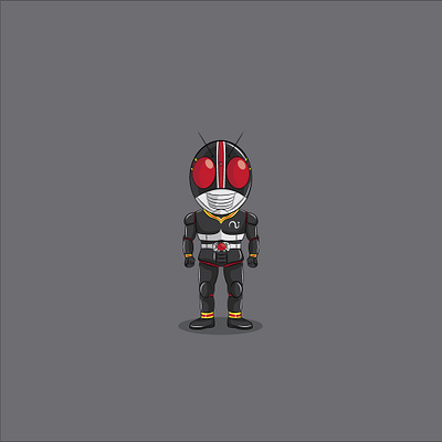 Kamen Rider Black character chibi comic hero illustration logo pop culture tokusatsu vector