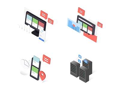 Isometric devices illustration set 3d data design devices features graphic illustration illustrations ipad iphone isometric laptop marketplace mobile screen server sketch tablet