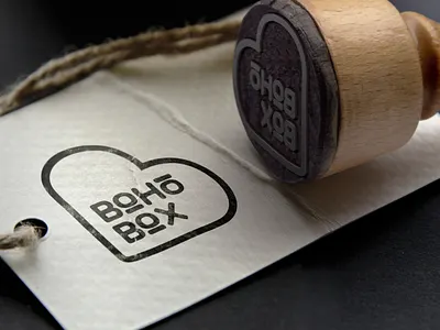 Logo Design - BohoBox brand identity branding flat logo hand draw lettering logo minimal typogaphy