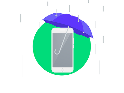 Phone Insurance art block five blockfive cover design designer device figma flat graphic illustration illustrator insurance phone photoshop rain umbrella vector water