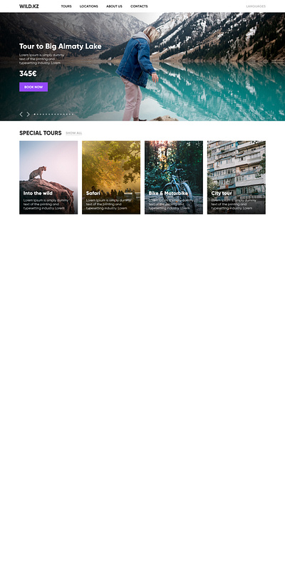 Tours design minimalism nature tour ui ux