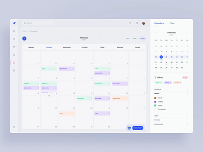 Invoice webapp - calendar (animation) animation app calendar clean dashboard finance transitions ui web