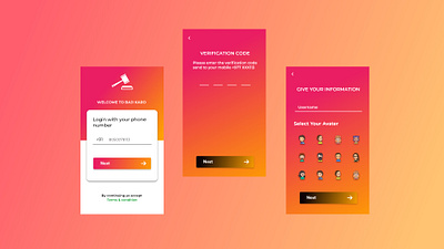 Phone Authentication Screens for Android and IOS App adobe xd android android ios authentication figma ios login screens modern app designs phone login flow screens zeplin