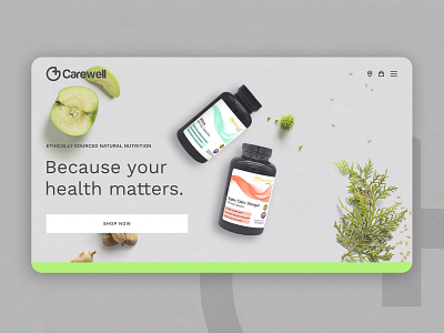 carewell clean health nutrition ui uiux website design wordpress