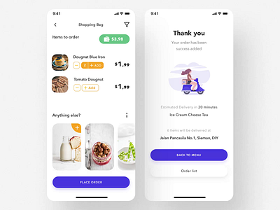 Telow UI Kit I after effects animation bag delivery app food app illustration loader mobile motion motion design order payment method ui ui8 ux