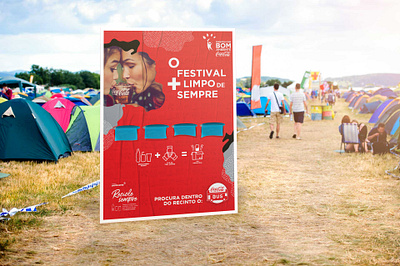 Coca-Cola Festivals Summer Totem clean coca cola coca cola communication design festival graphic illustration mockup typography vector