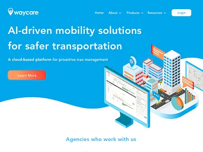 Waycare website design app design marketing website