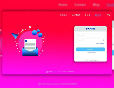 Inbox Landing page design flat minimal ui ux vector web website