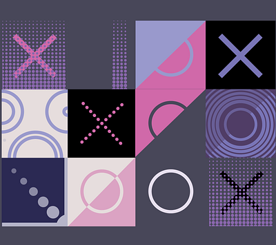 X O PATTERN black grey pattern pattern a day pattern art pattern design pink purple xo