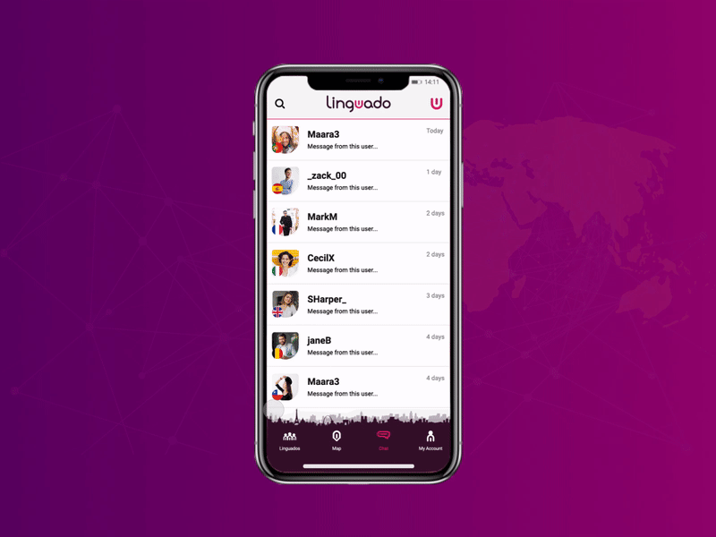 The Tongue - Linguado UI animation app branding design ui ux