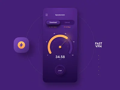 VPN App Design IOS adobe photoshop app business chart clean data design icons internet ios ios7 motion sketch speed test ui ux vpn